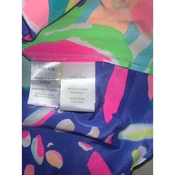 Lilly Pulitzer Womens M Cosmos Floral Print Silk Tank Top - Picture 3 of 3